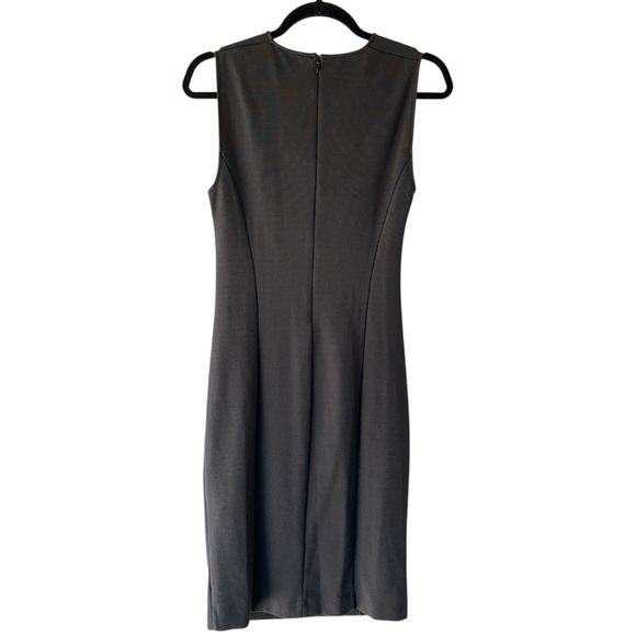 J CREW 365 | NWOT | BLACK PONTE KNIT RUCHED SLEEVELESS BODYCON DRESS | SIZE: 6 - Picture 7 of 10